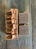 Image shows a group of speckled brown soaps.