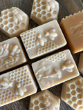 Image shows a close up of the bee soaps
